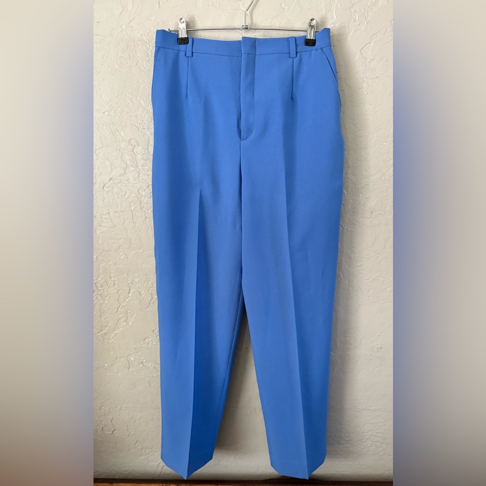 Reflections Wide Leg Blue Trousers Women’s Sz 6 High Waist Classic Office Pants